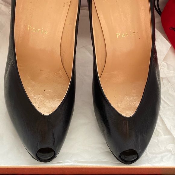 Luboutin Louboutin Peep Toe Platform Black Very Prive - Picture 3 of 7